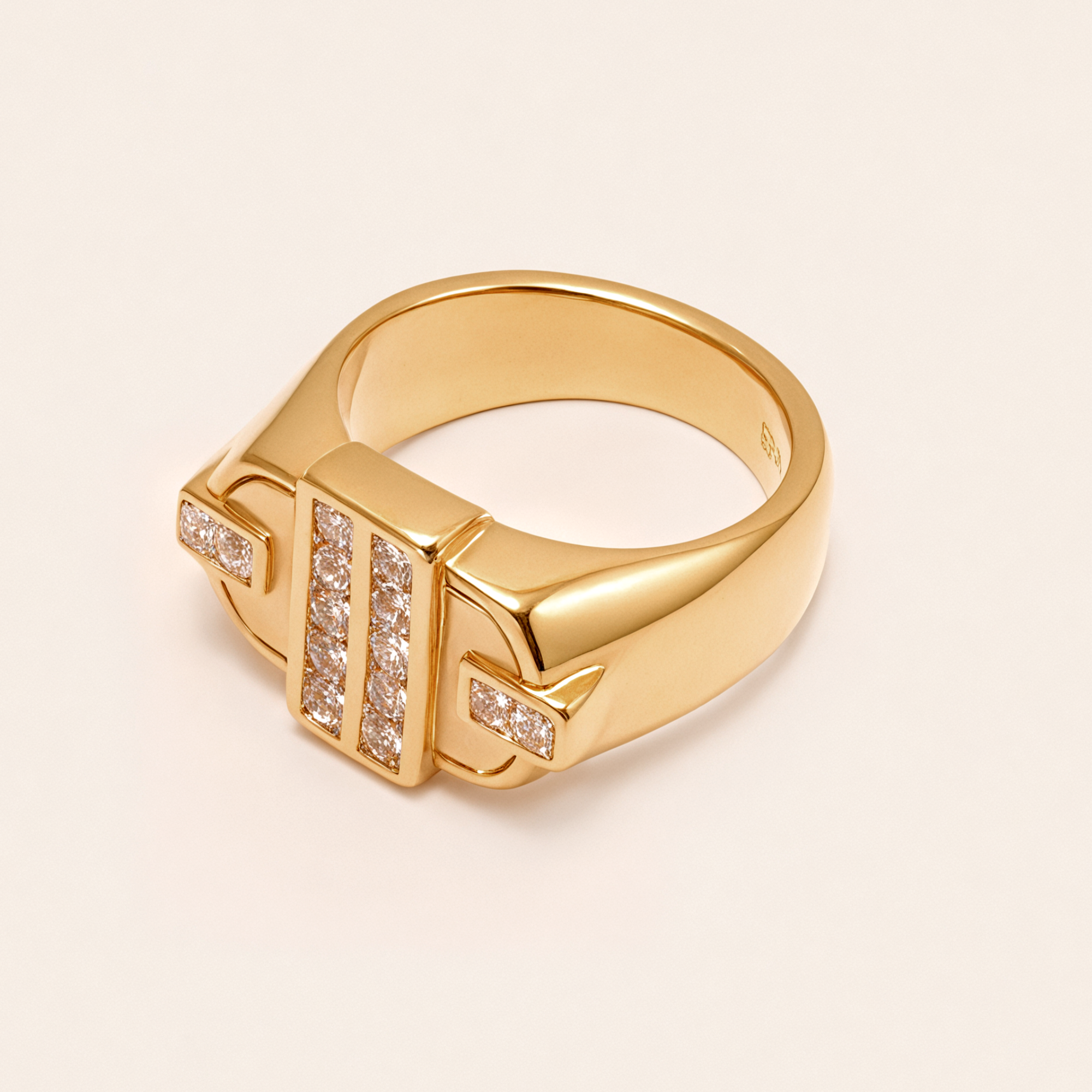 Fashion Square Gemstone Decorative Stainless Steel Ring Unisex Ring | N00719-JinBaoJewerly