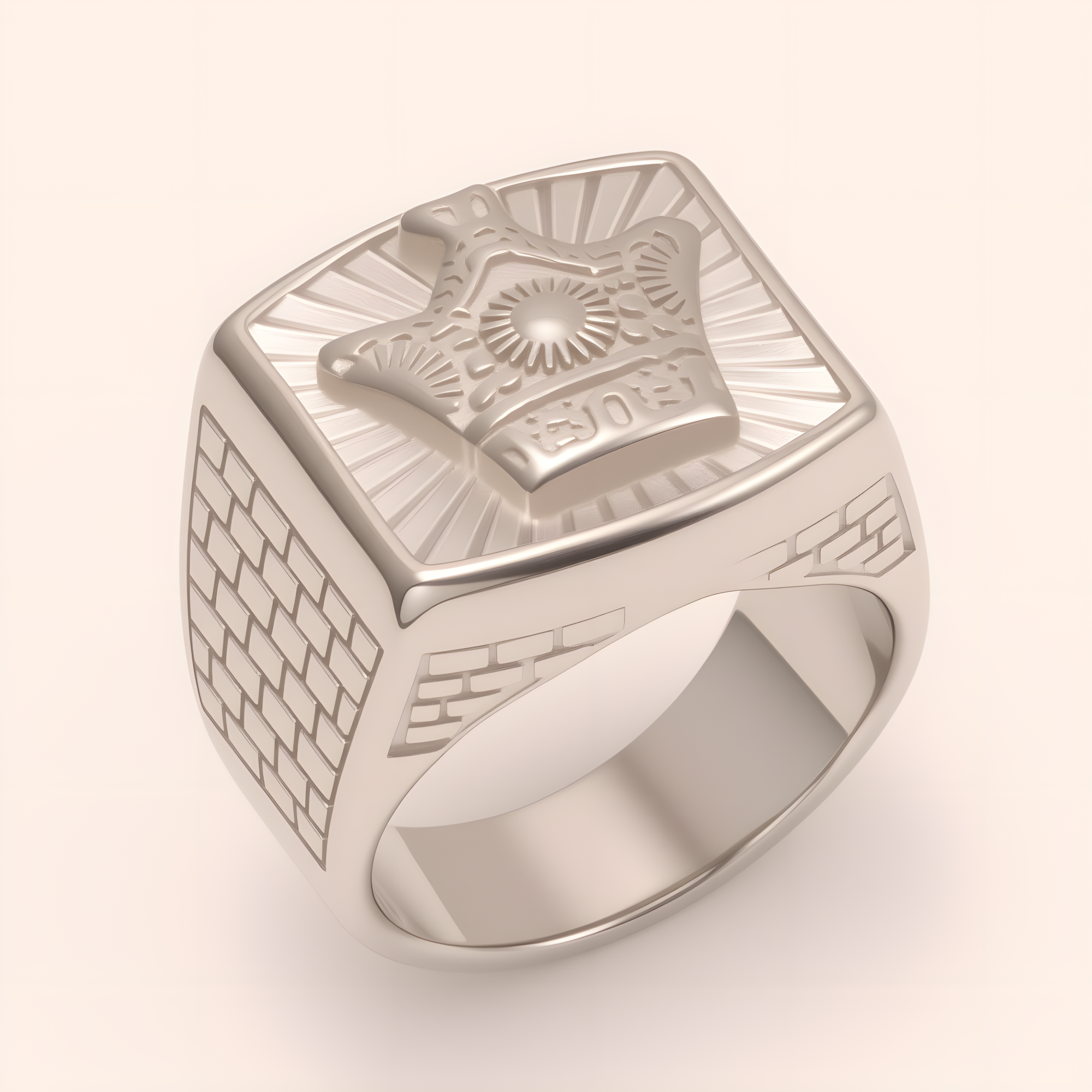 Men's Cool Stainless Steel Ring with Crown Pattern | G003771G-JinBaoJewerly