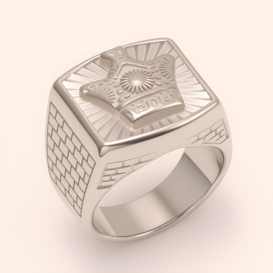 Men's Cool Stainless Steel Ring with Crown Pattern | G003771G