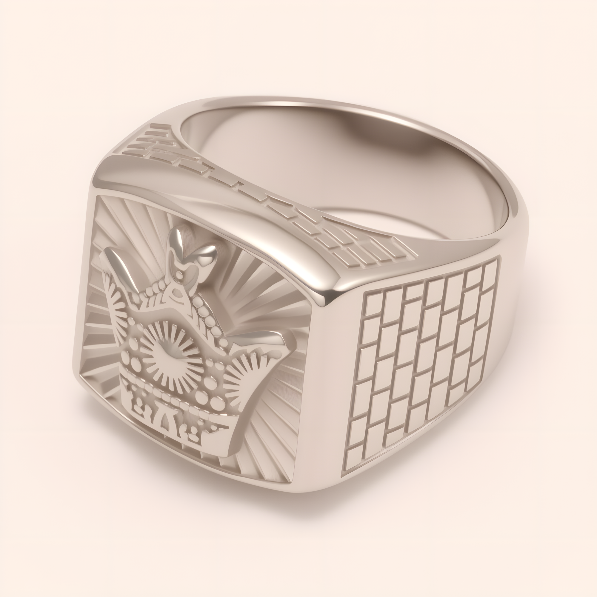 Men's Cool Stainless Steel Ring with Crown Pattern | G003771G-JinBaoJewerly