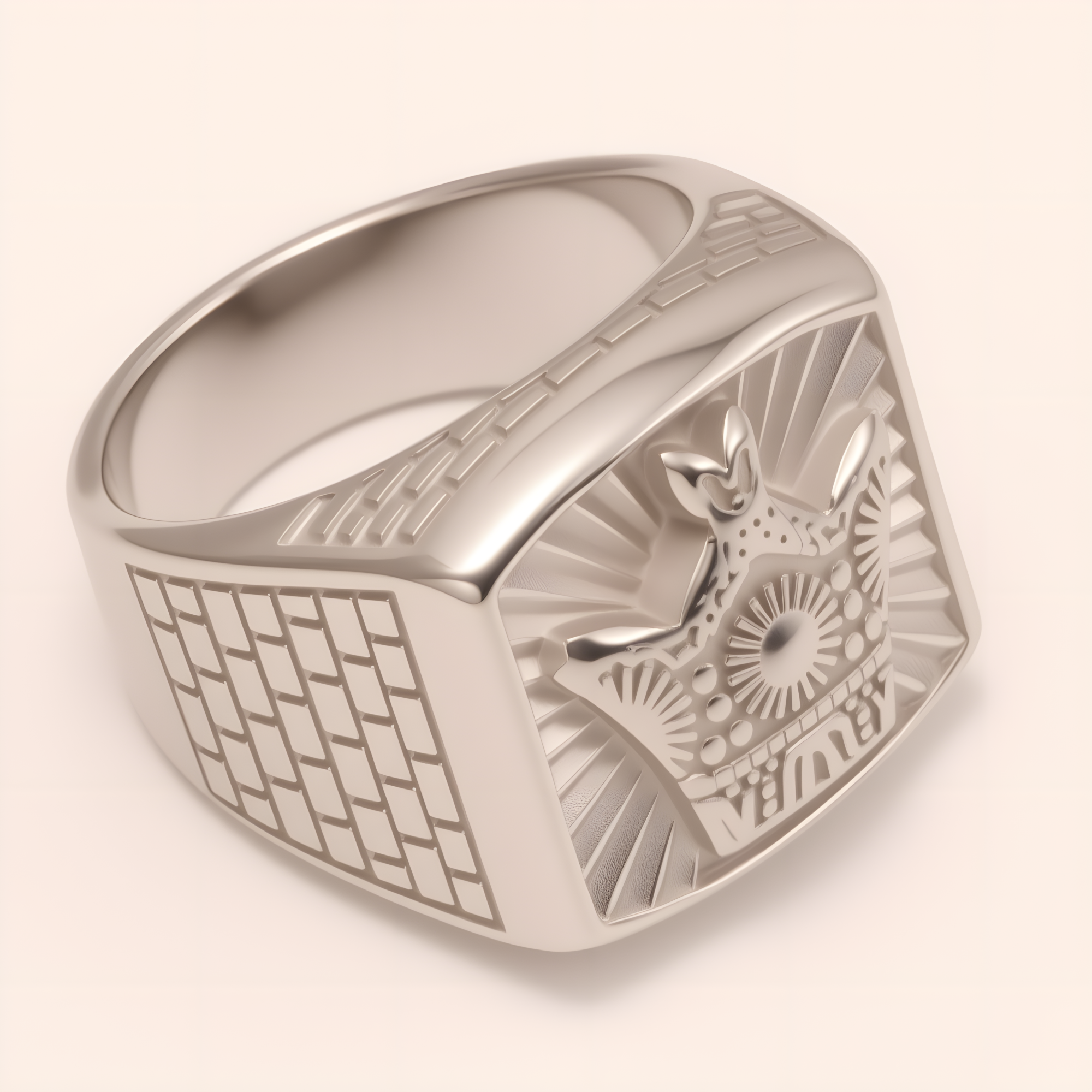 Men's Cool Stainless Steel Ring with Crown Pattern | G003771G-JinBaoJewerly