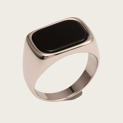 Multicolored Gem - set Square Stainless Steel Ring - Trendy and Personalized Jewelry | XUBLH-AG-JinBaoJewerly