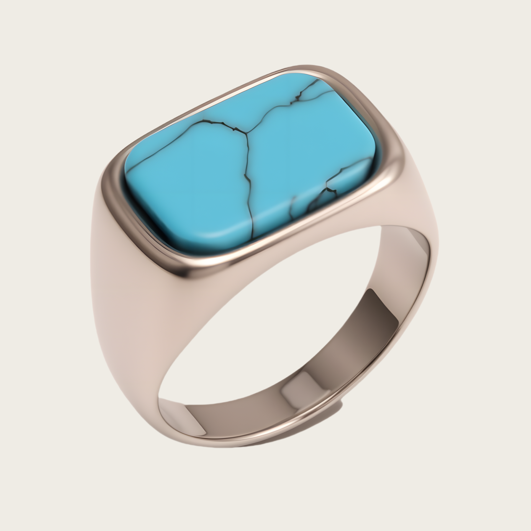 Multicolored Gem - set Square Stainless Steel Ring - Trendy and Personalized Jewelry | XUBLH-AG-JinBaoJewerly