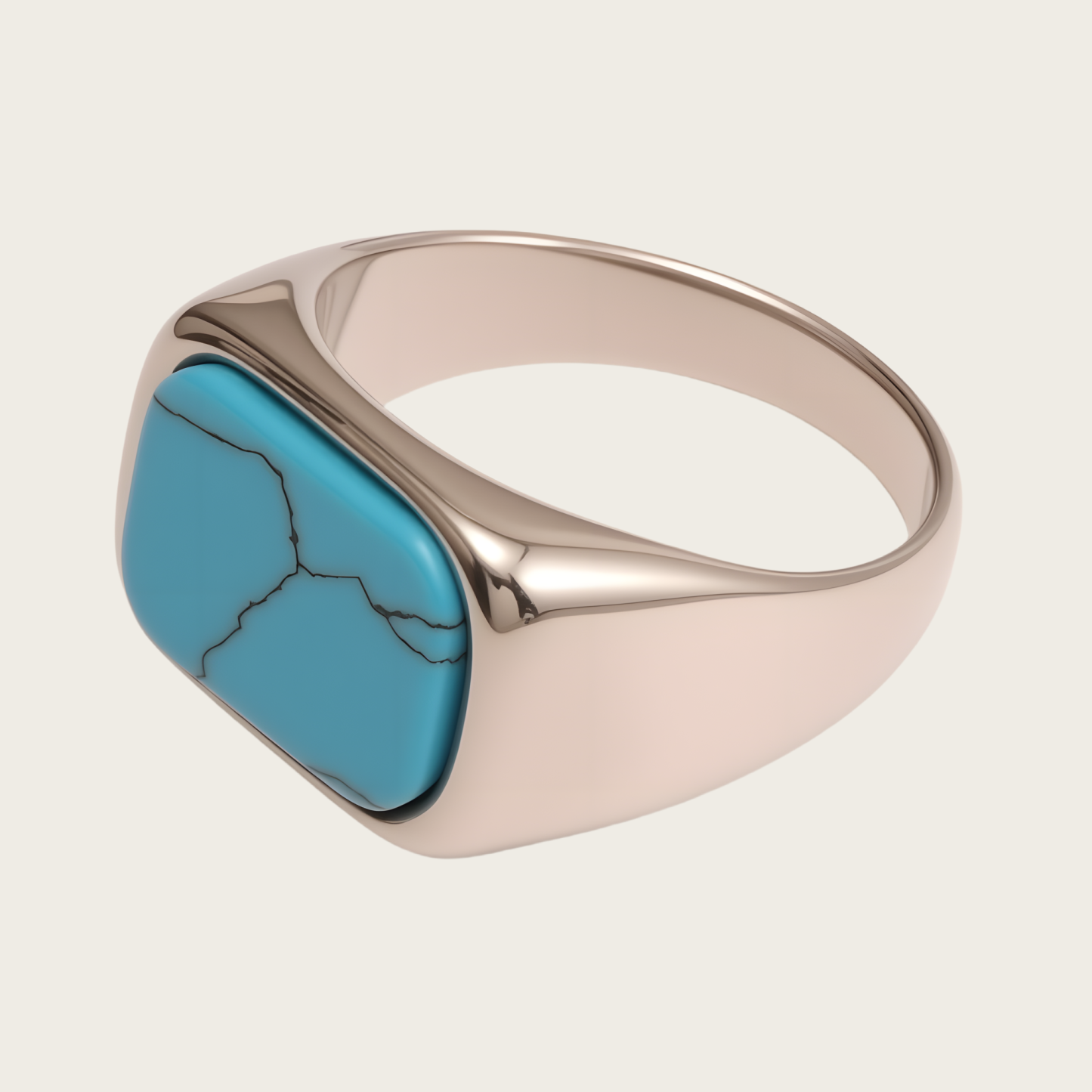 Multicolored Gem - set Square Stainless Steel Ring - Trendy and Personalized Jewelry | XUBLH-AG-JinBaoJewerly