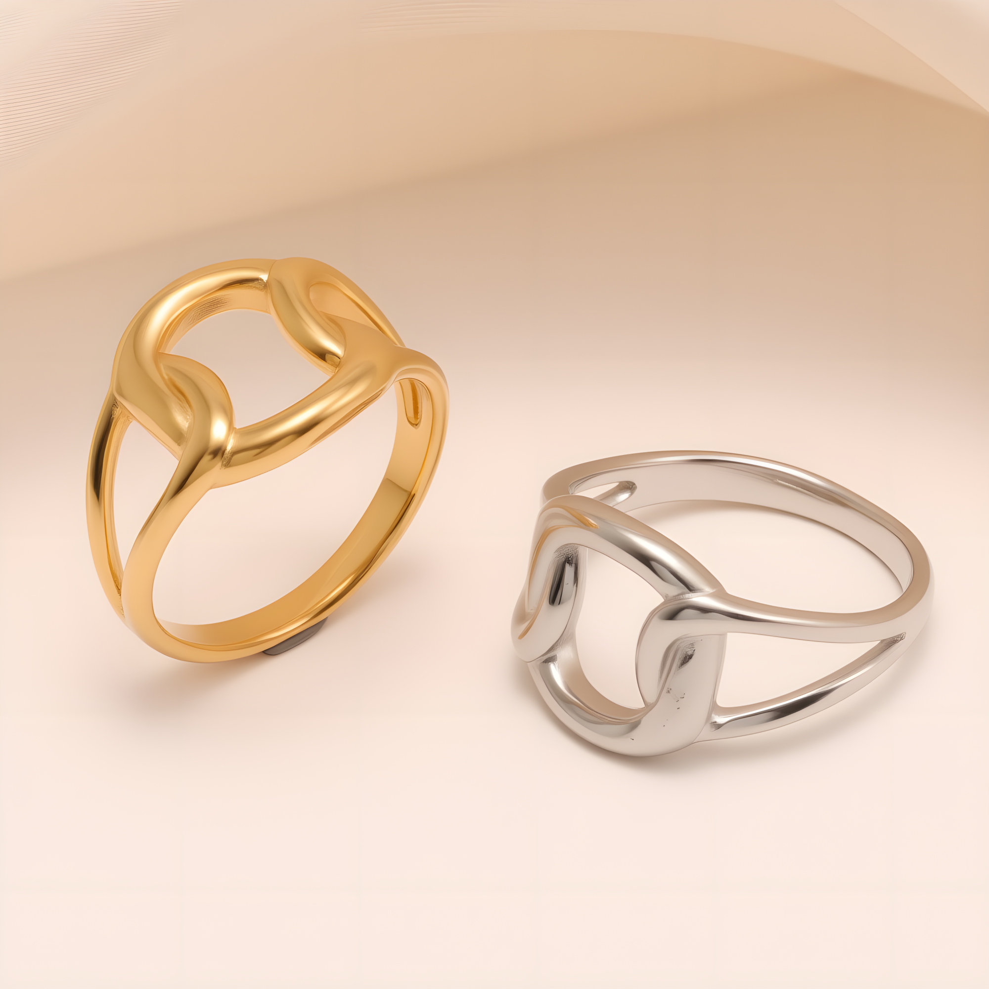 Minimalist Hollow Stainless Steel Ring - Trendy & Versatile Jewelry | N00812-JinBaoJewerly