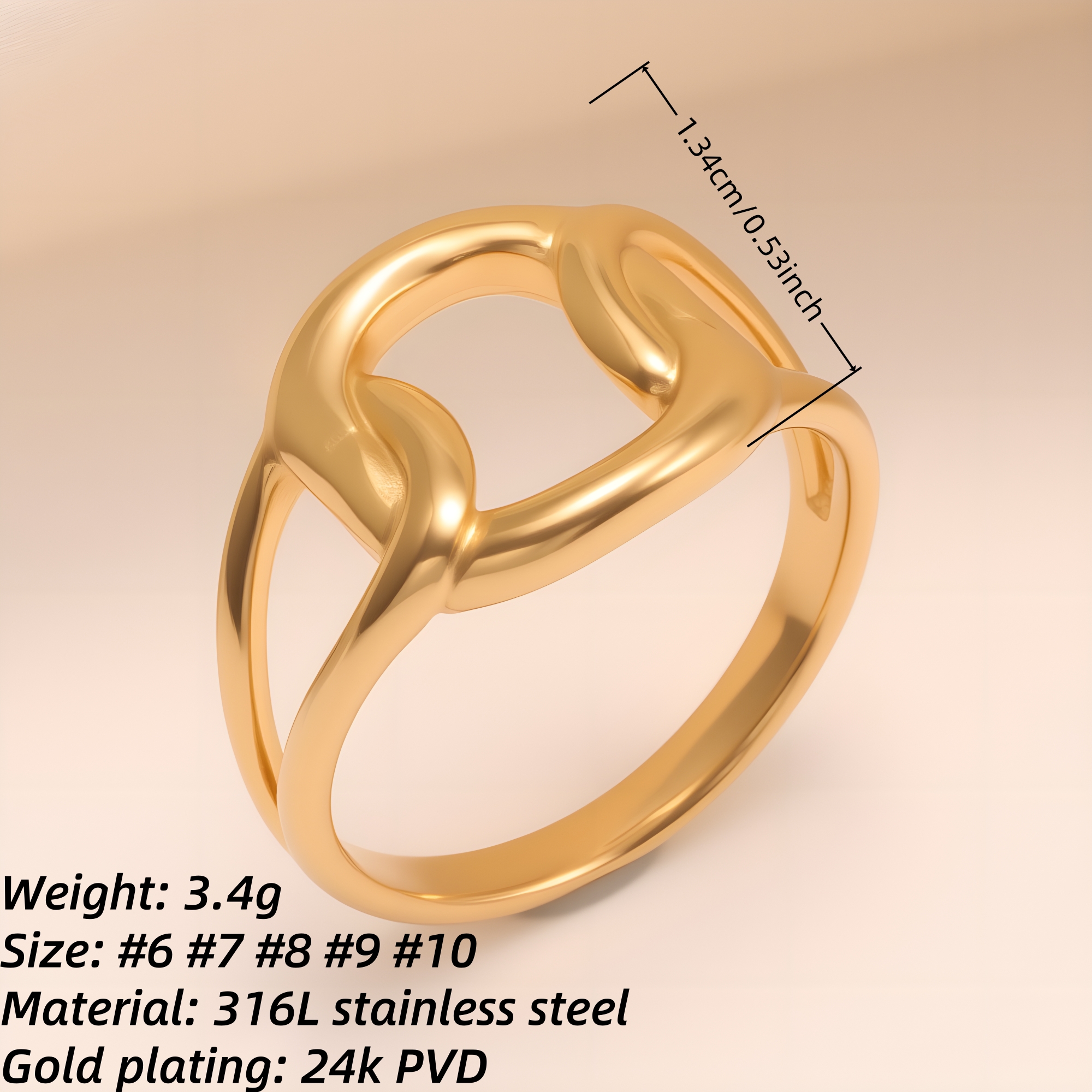 Minimalist Hollow Stainless Steel Ring - Trendy & Versatile Jewelry | N00812-JinBaoJewerly