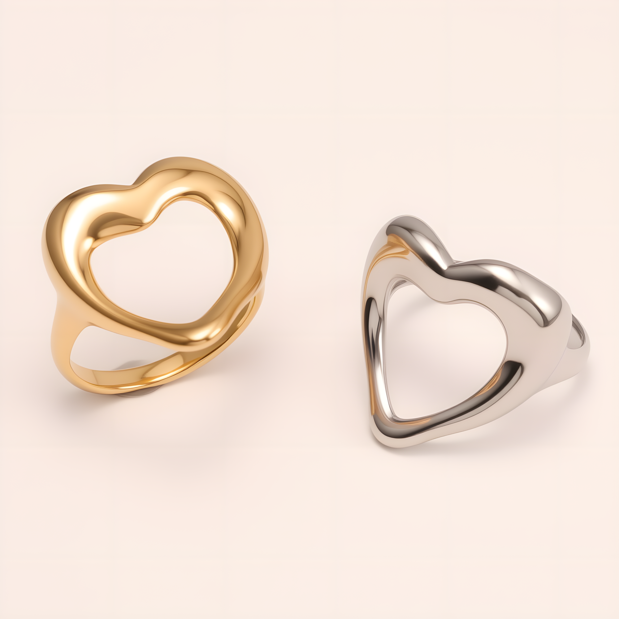 Heart - shaped Stainless Steel Ring - Romantic Couple Jewelry | G004959-JinBaoJewerly