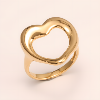 Heart - shaped Stainless Steel Ring - Romantic Couple Jewelry | G004959-JinBaoJewerly