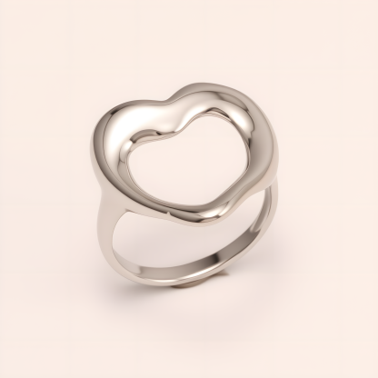 Heart - shaped Stainless Steel Ring - Romantic Couple Jewelry | G004959-JinBaoJewerly