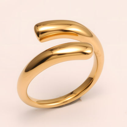 Double - arc Stainless Steel Ring - Stylish and Unisex | G00581-JinBaoJewerly