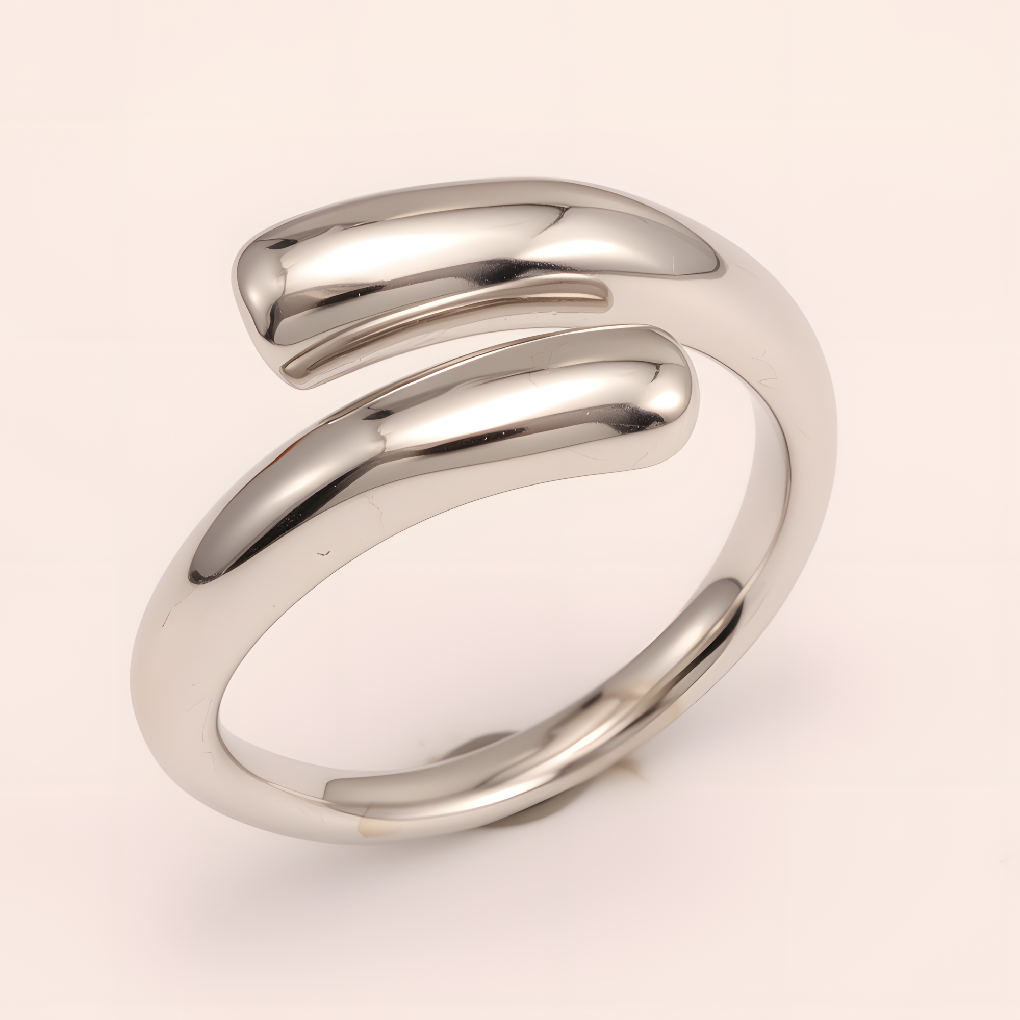 Double - arc Stainless Steel Ring - Stylish and Unisex | G00581-JinBaoJewerly