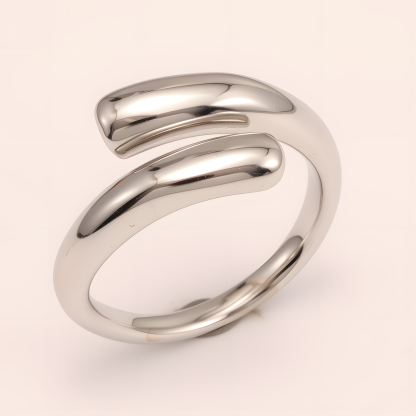 Double - arc Stainless Steel Ring - Stylish and Unisex | G00581-JinBaoJewerly