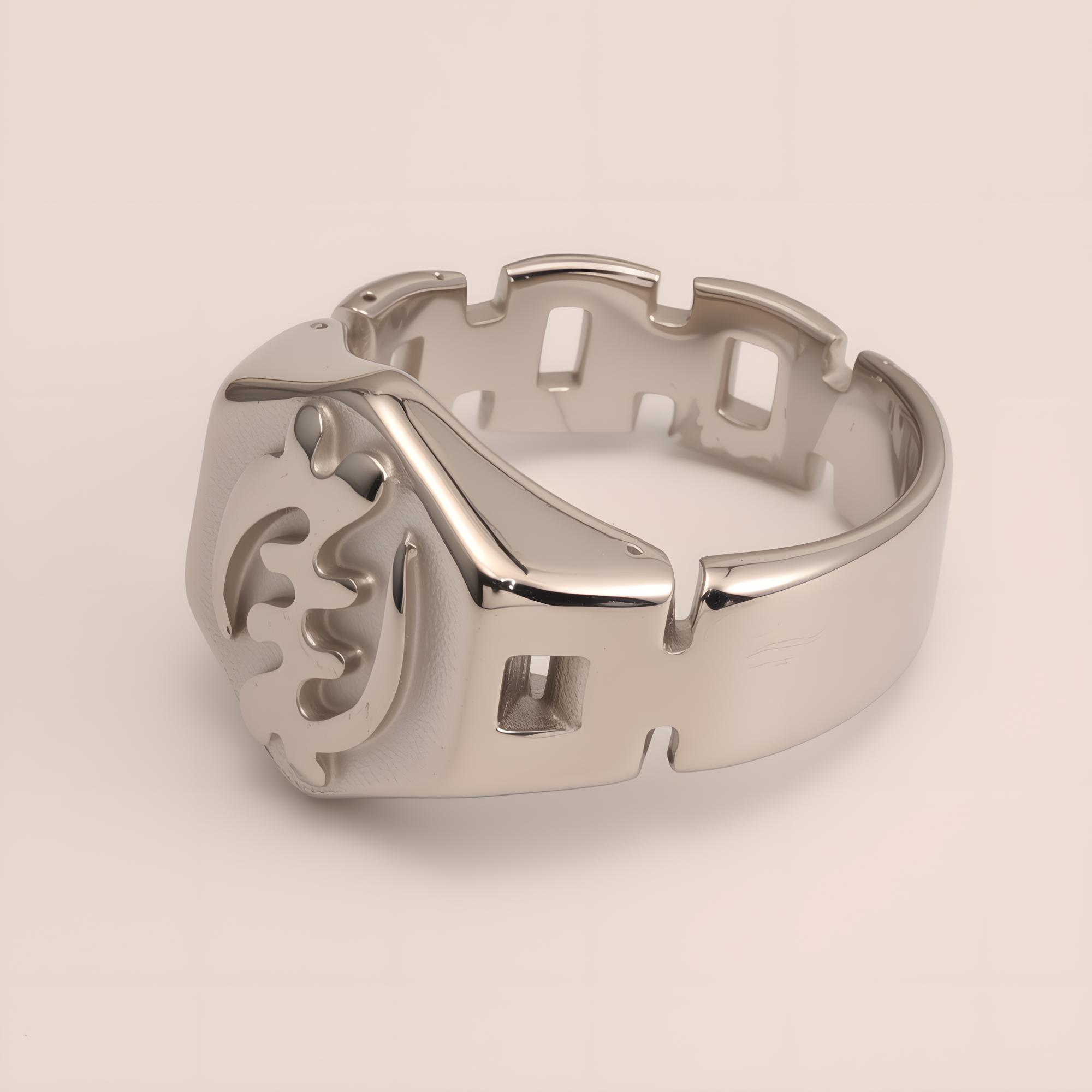 Uniquely - patterned Octagonal Stainless Steel Ring - Stylish Choice for Men | G003451G-JinBaoJewerly
