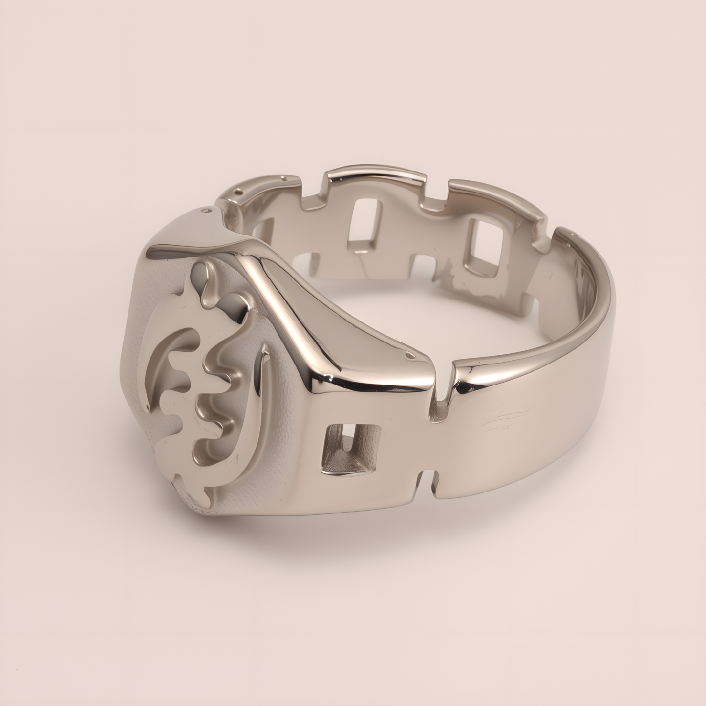 Uniquely - patterned Octagonal Stainless Steel Ring - Stylish Choice for Men | G003451G-JinBaoJewerly