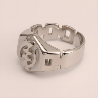 Uniquely - patterned Octagonal Stainless Steel Ring - Stylish Choice for Men | G003451G-JinBaoJewerly