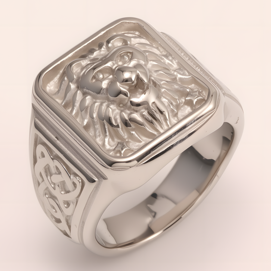 Exquisite Lion - head Carved Stainless Steel Ring - Stylish Accessory for Men | dz1055G