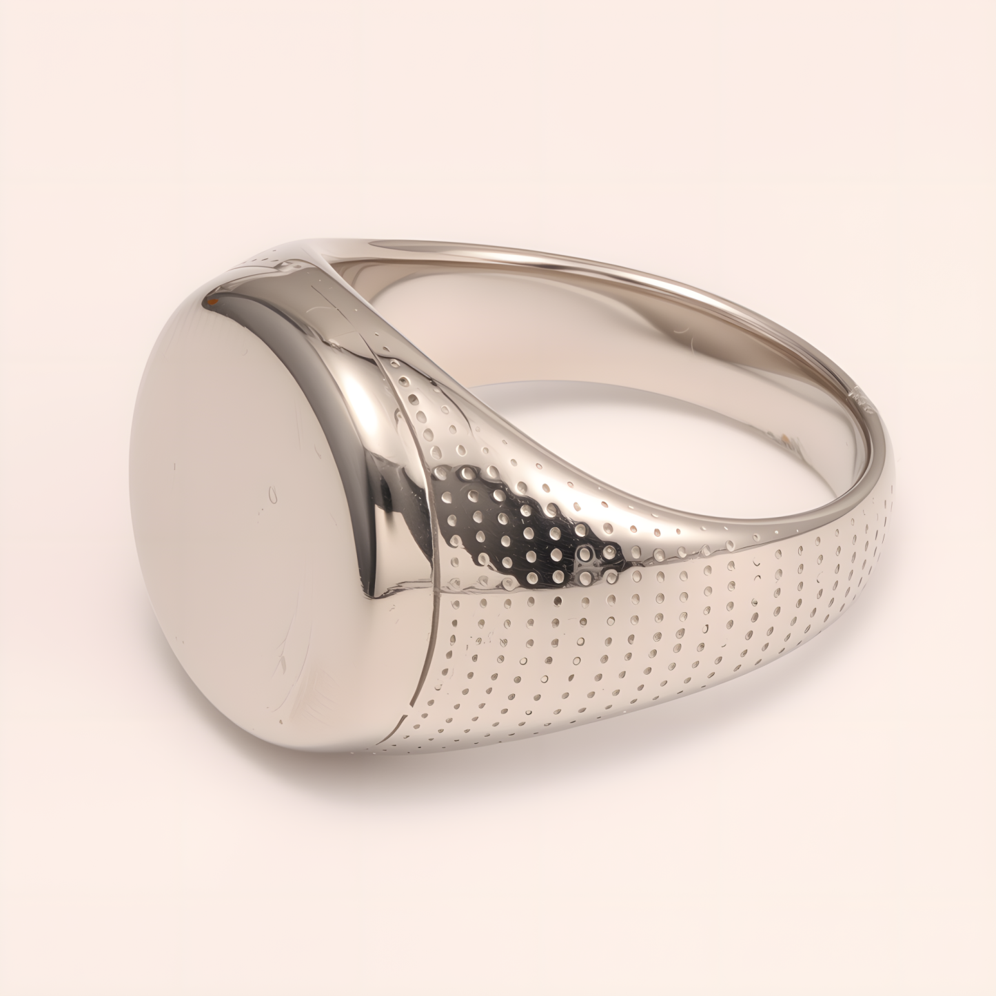 Minimalist Round - faced Perforated Stainless Steel Ring - Stylish Accessory for Men | BL1166G-JinBaoJewerly