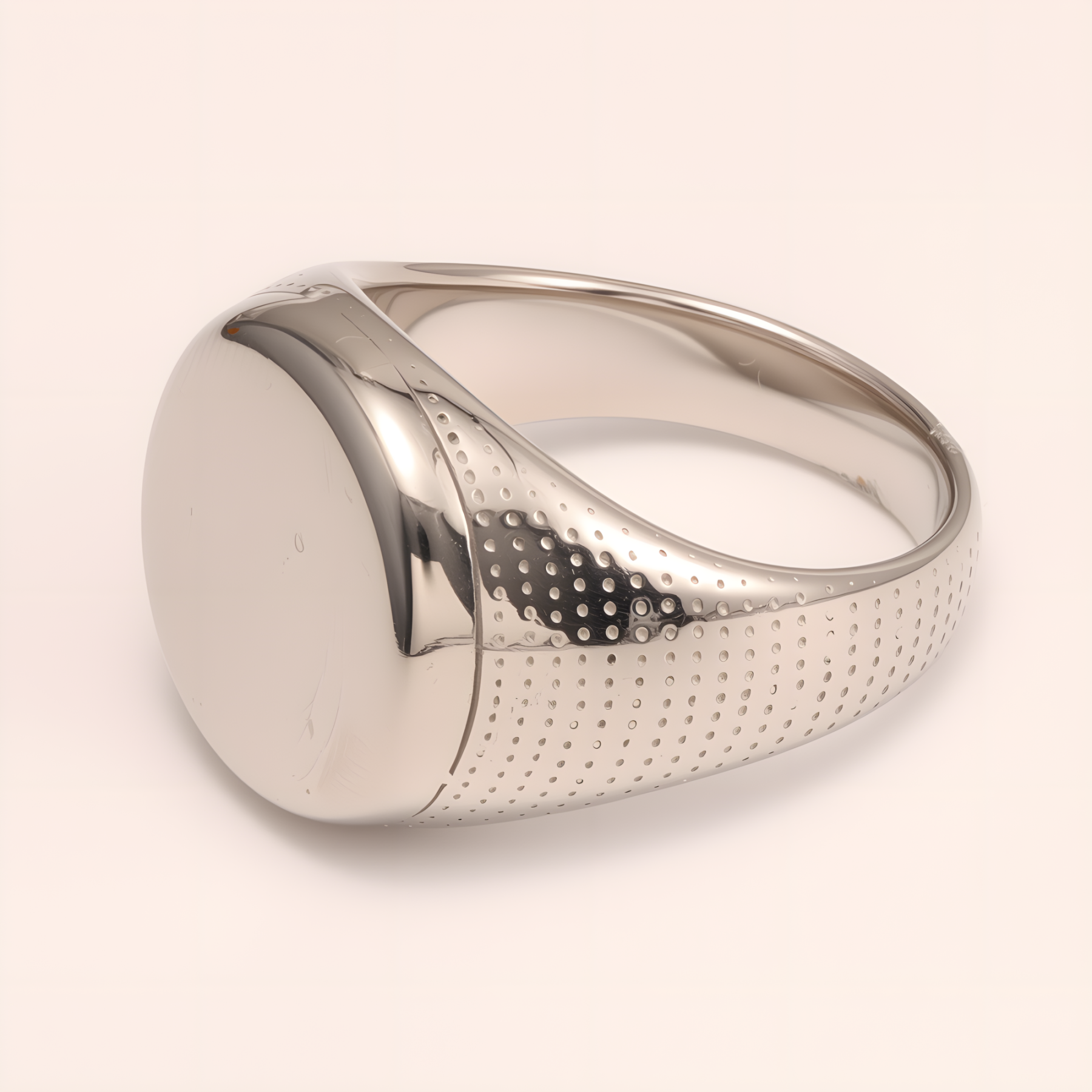 Minimalist Round - faced Perforated Stainless Steel Ring - Stylish Accessory for Men | BL1166G-JinBaoJewerly