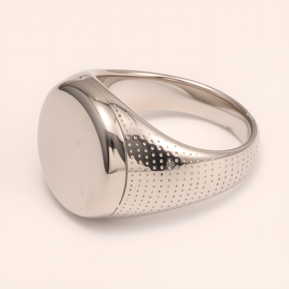 Minimalist Round - faced Perforated Stainless Steel Ring - Stylish Accessory for Men | BL1166G-JinBaoJewerly