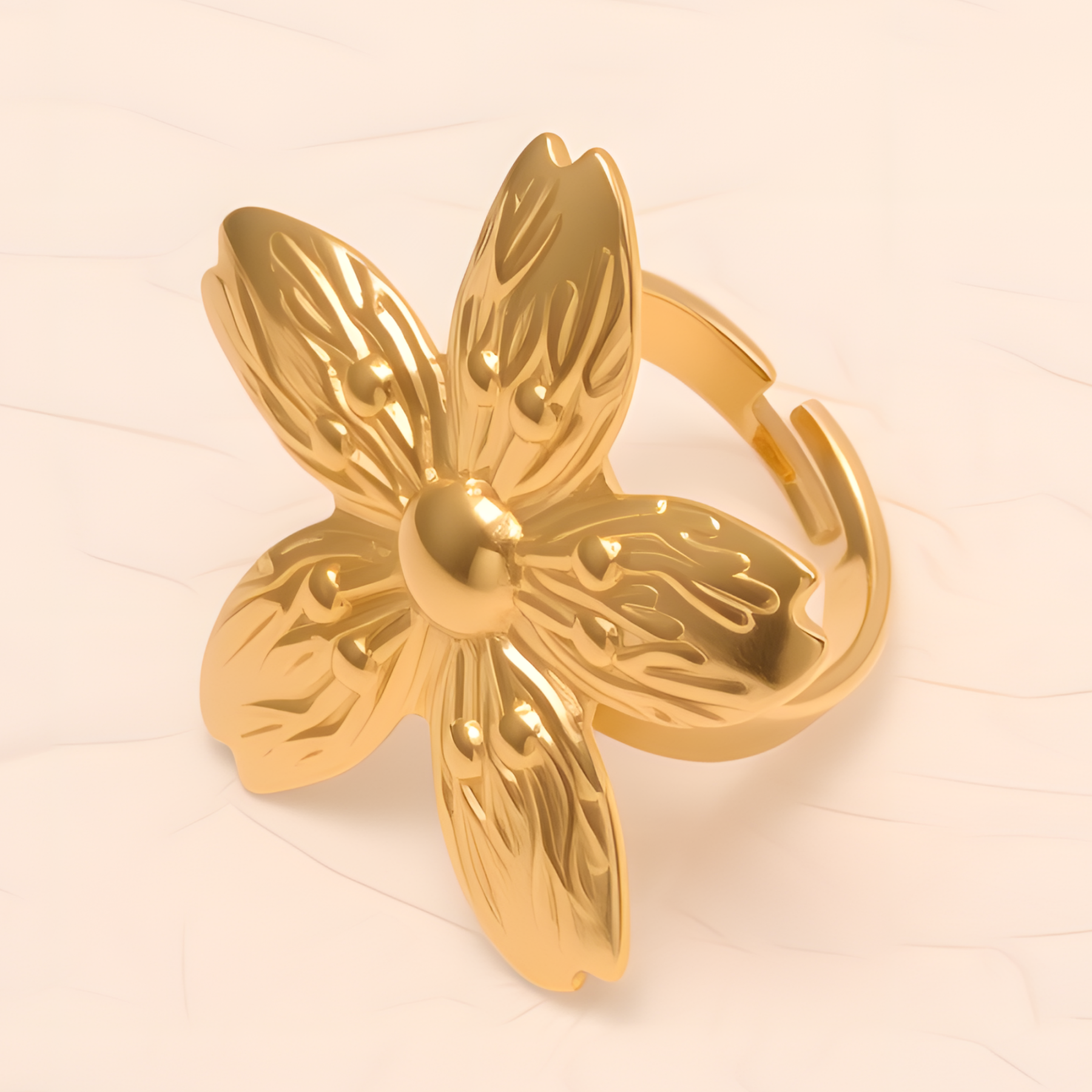 Exquisite Flower - shaped Stainless Steel Ring - Elegant Accessory for Women | G005623-JinBaoJewerly