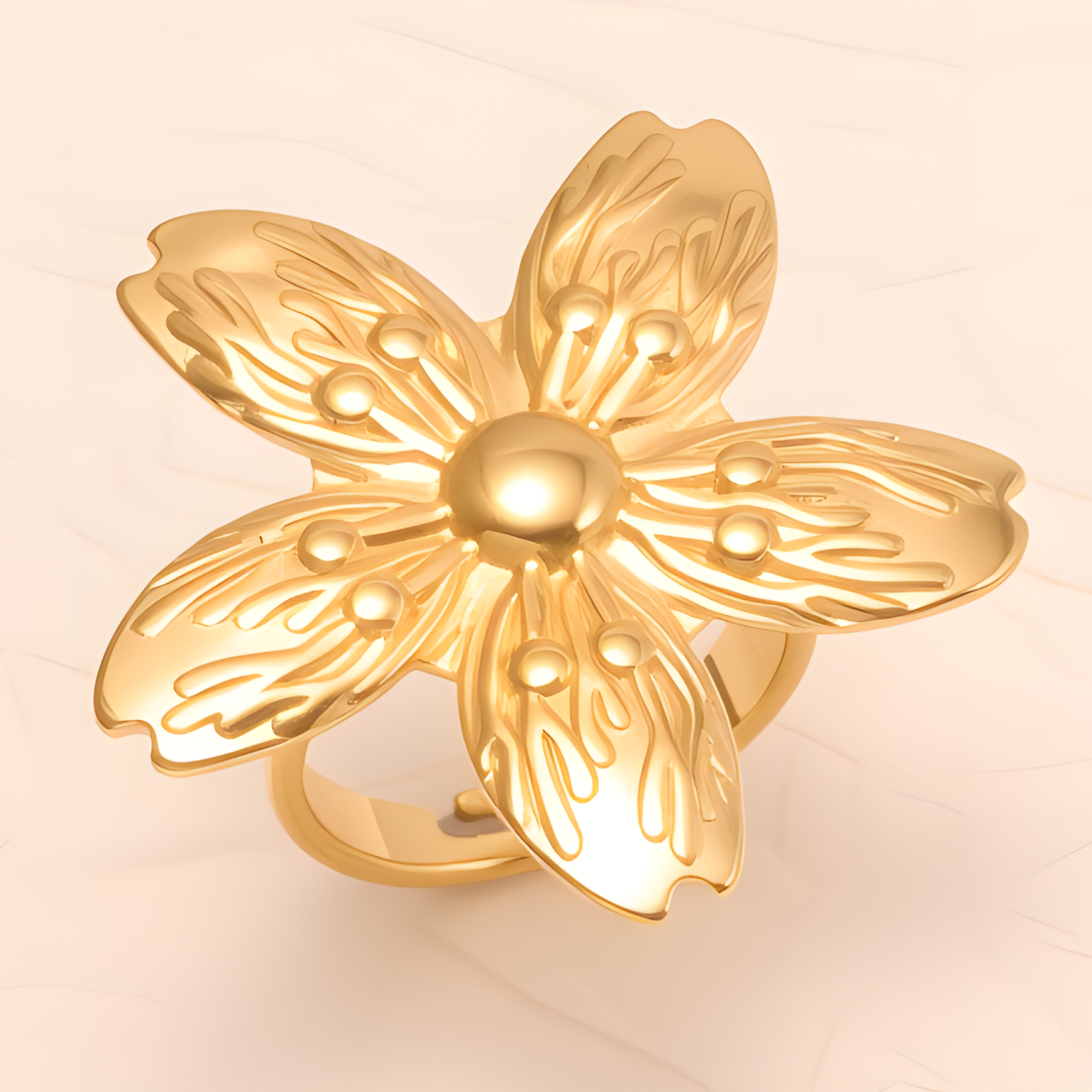 Exquisite Flower - shaped Stainless Steel Ring - Elegant Accessory for Women | G005623-JinBaoJewerly