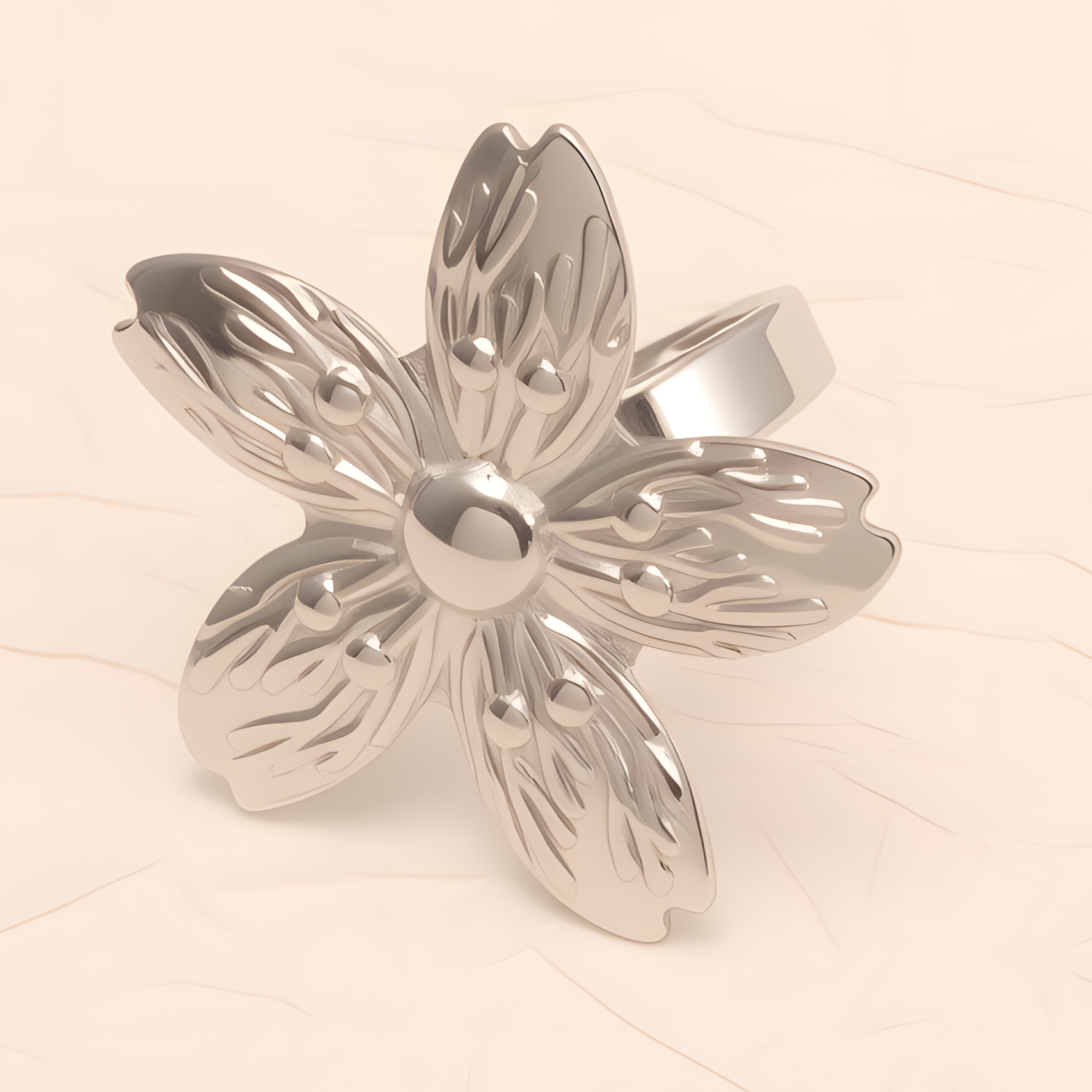 Exquisite Flower - shaped Stainless Steel Ring - Elegant Accessory for Women | G005623-JinBaoJewerly