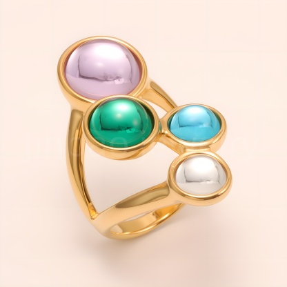Candy - Color Gem Gold Ring, Trendy Women's Artistic Accessory | K002964-JinBaoJewerly