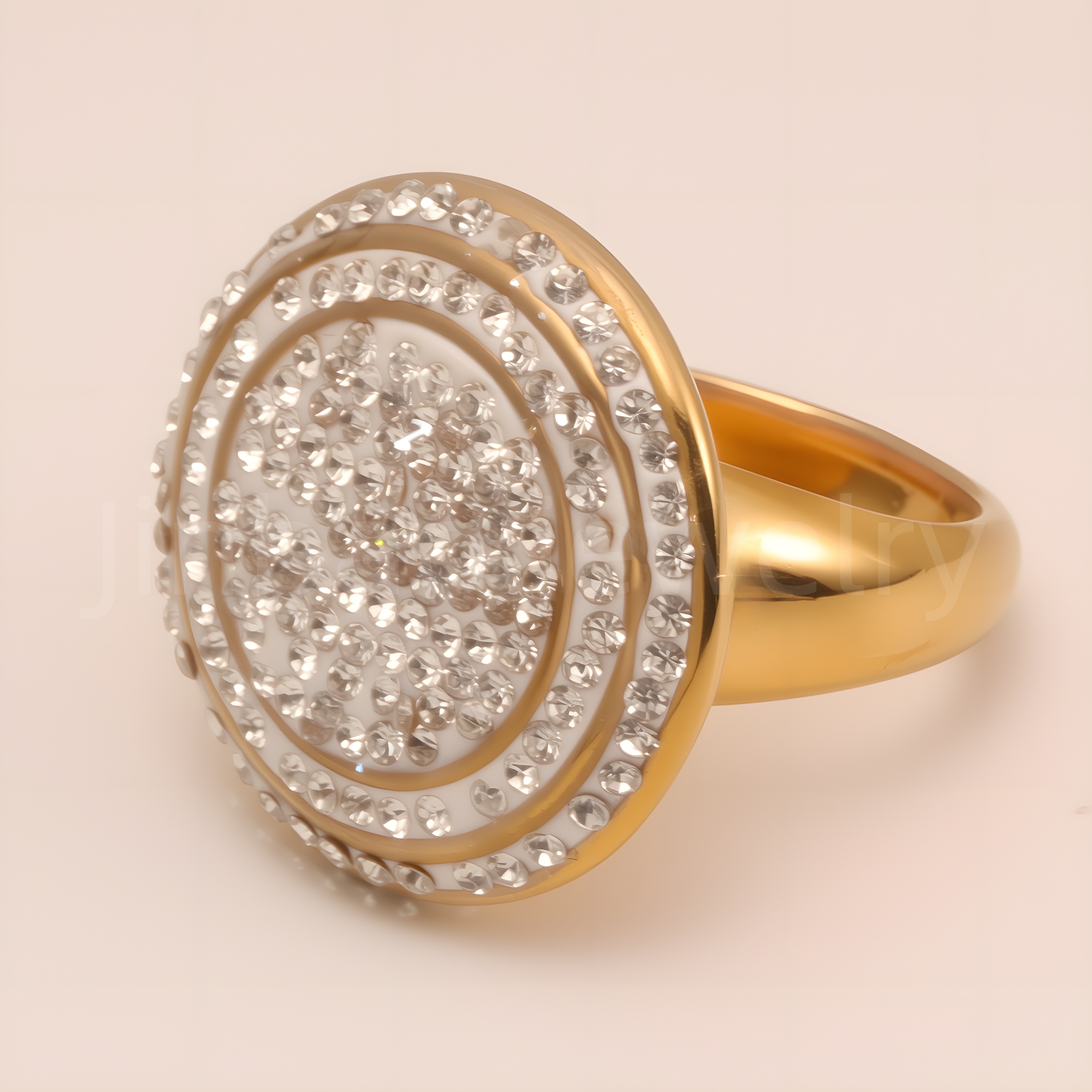 Glossy Double Circle Diamond Ring Men's Classic Minimalist Band | G003825-JinBaoJewerly