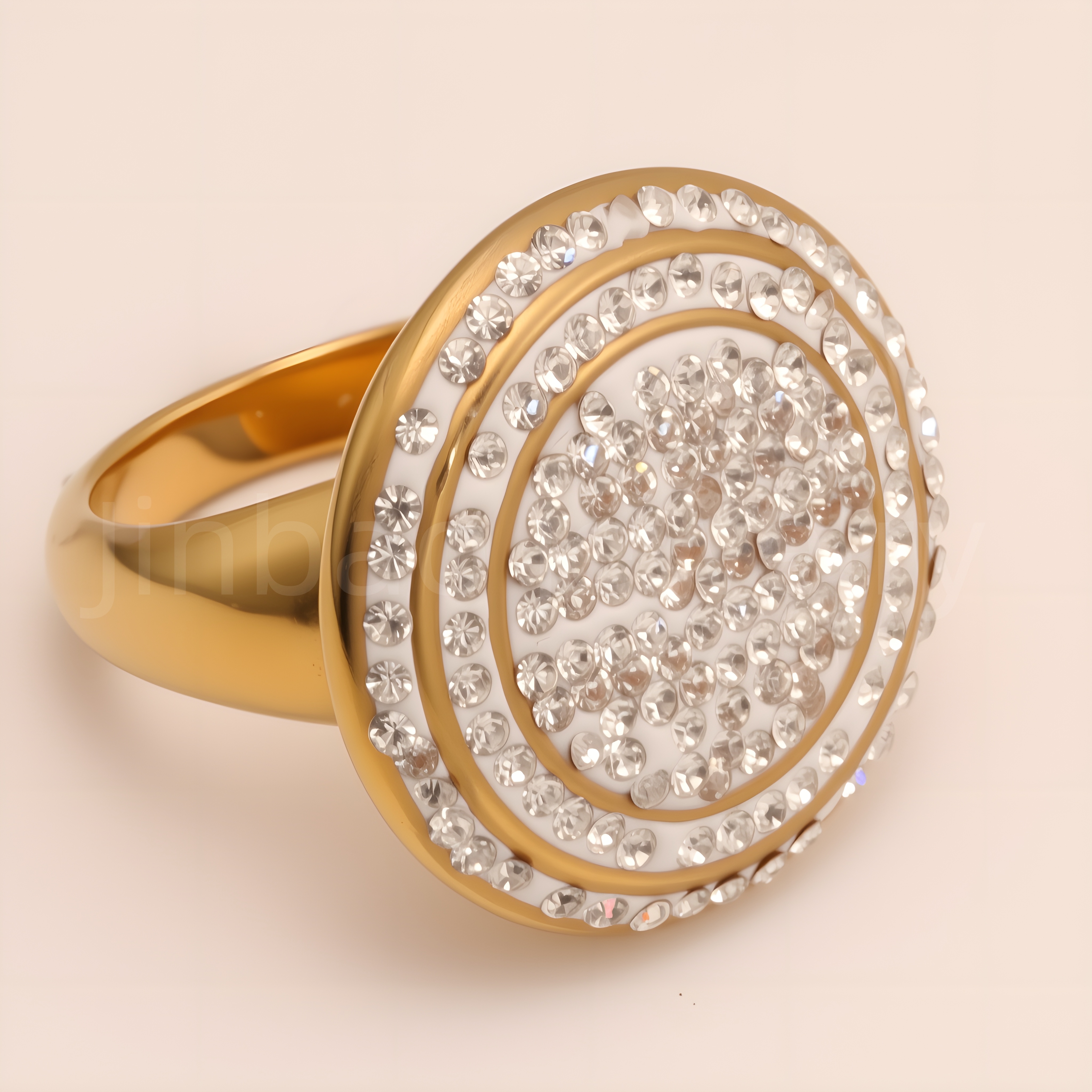 Glossy Double Circle Diamond Ring Men's Classic Minimalist Band | G003825-JinBaoJewerly