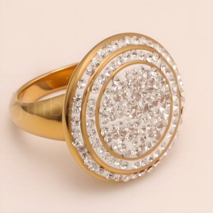 Glossy Double Circle Diamond Ring Men's Classic Minimalist Band | G003825-JinBaoJewerly