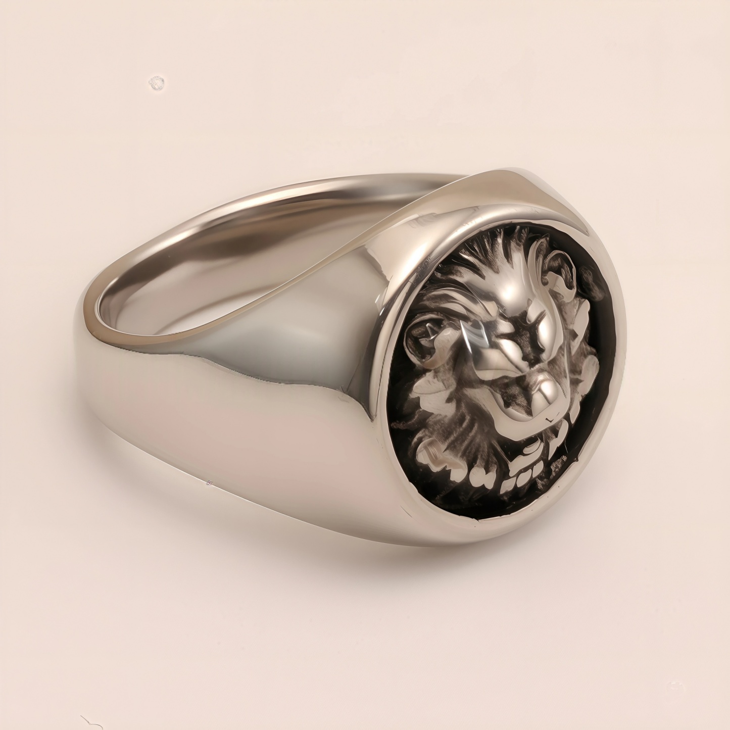 Men's Vintage Lion Head Stainless Steel Ring, Bold Statement Band | DZ1484GM-JinBaoJewerly