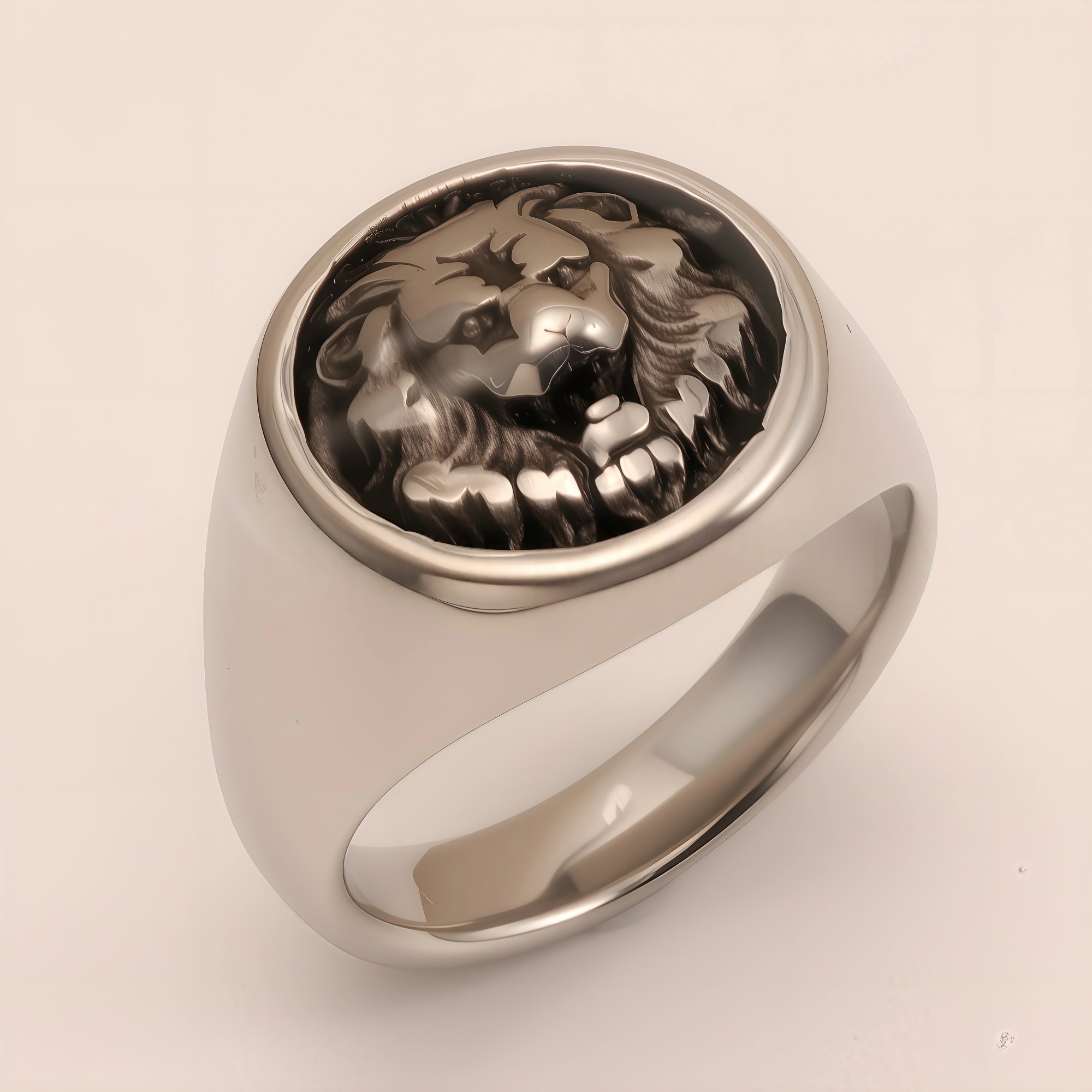 Men's Vintage Lion Head Stainless Steel Ring, Bold Statement Band | DZ1484GM-JinBaoJewerly