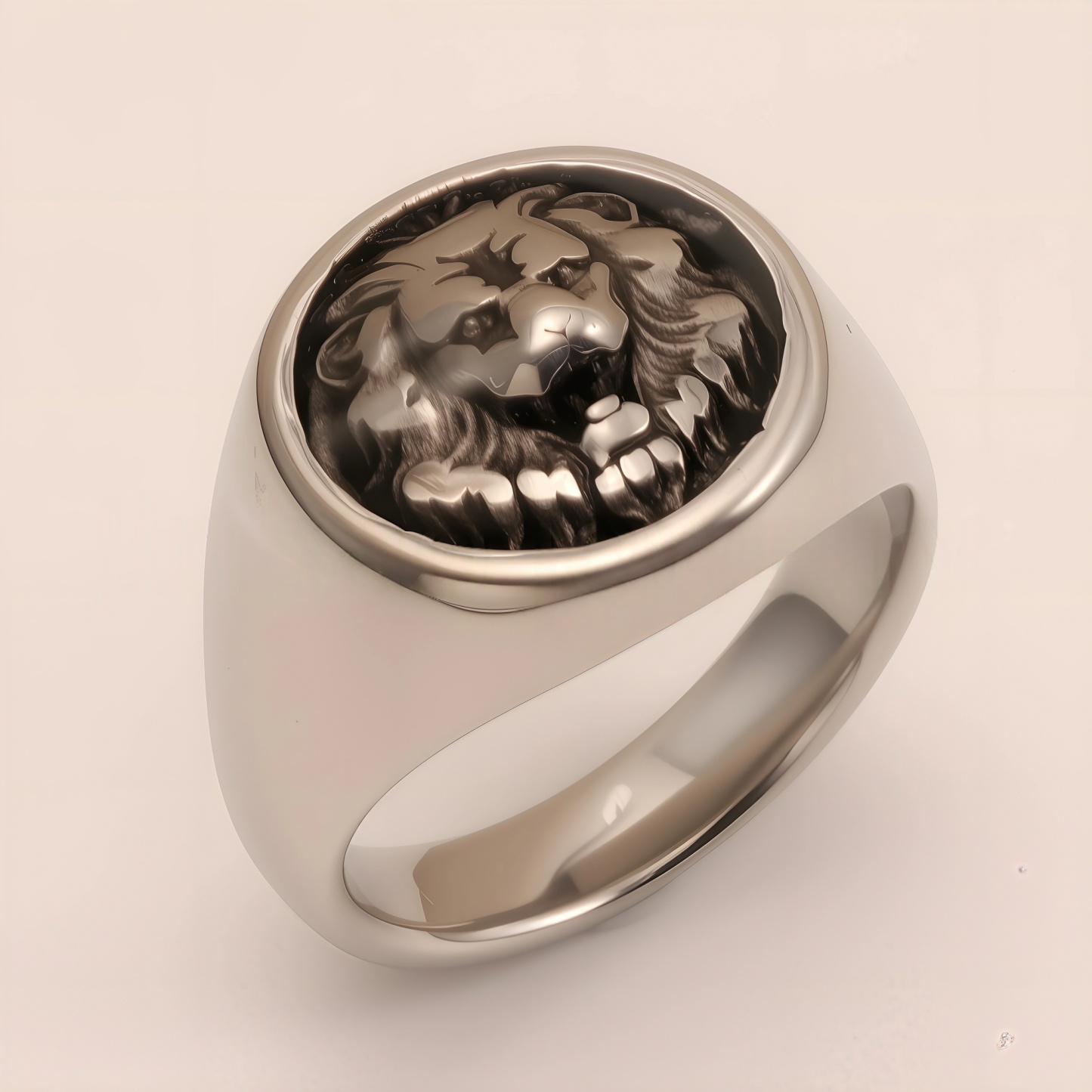 Men's Vintage Lion Head Stainless Steel Ring, Bold Statement Band | DZ1484GM-JinBaoJewerly