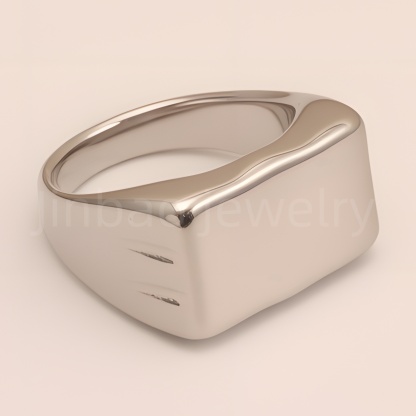 Minimalist Polished Square Stainless Steel Ring, Unisex Versatile Band | G002449-JinBaoJewerly