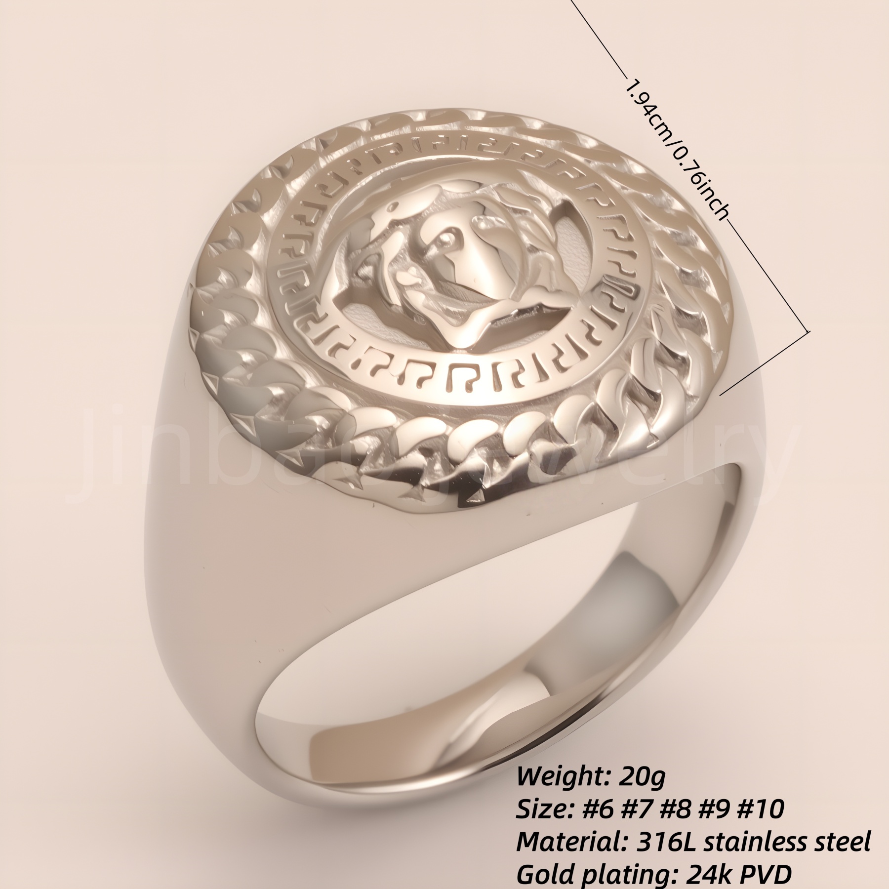 Trendy Chain - Pattern Steel Ring, Men's Edgy Fashion Jewelry | G00699-JinBaoJewerly