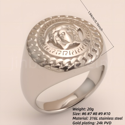 Trendy Chain - Pattern Steel Ring, Men's Edgy Fashion Jewelry | G00699-JinBaoJewerly