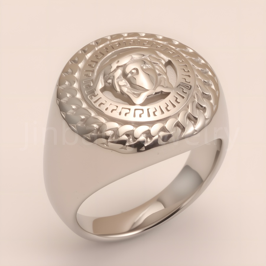 Trendy Chain - Pattern Steel Ring, Men's Edgy Fashion Jewelry | G00699