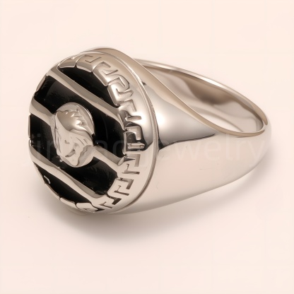 Greek - Style Two - Tone Pattern Stainless Steel Ring, Trendy Men's Jewelry | G002056-JinBaoJewerly