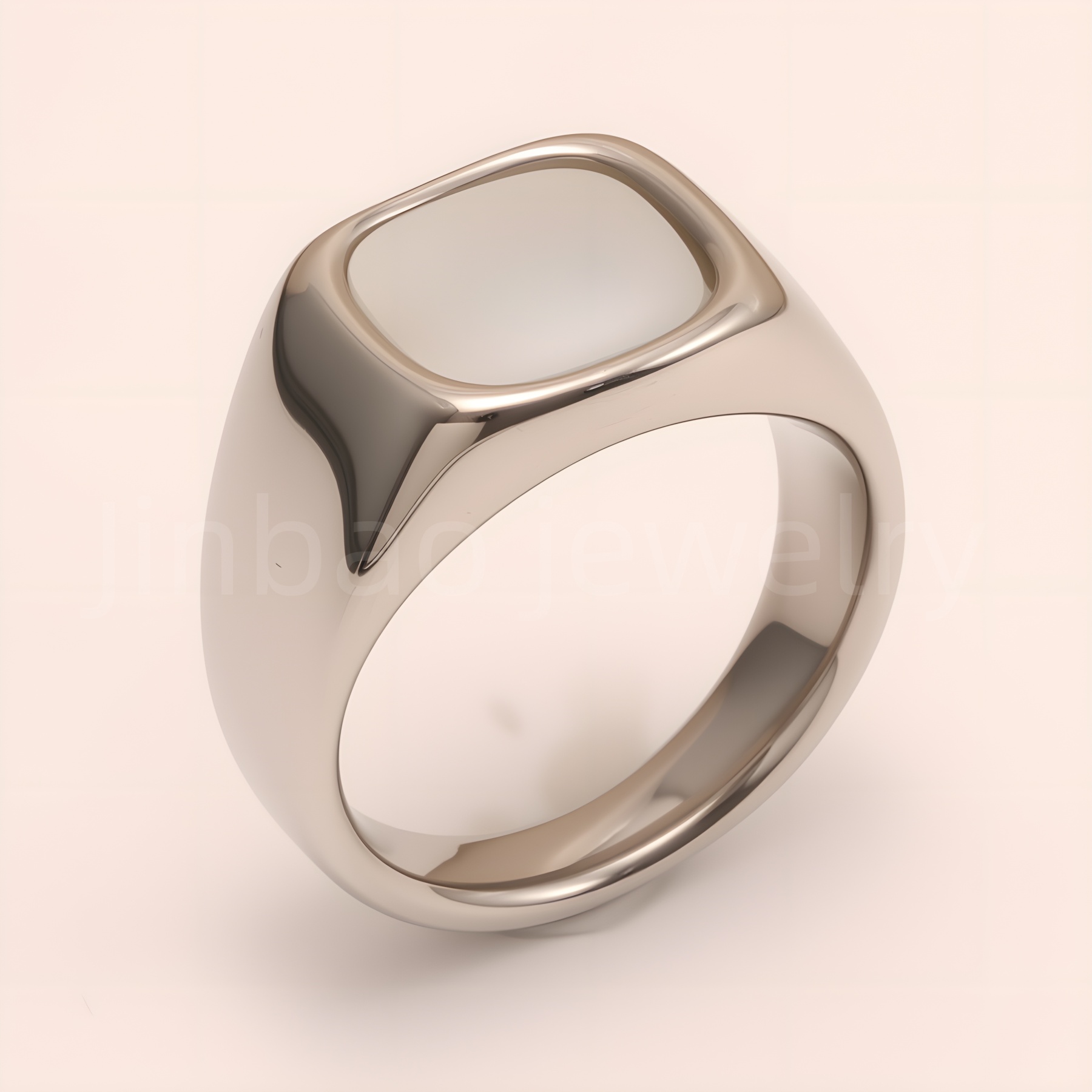 Minimalist Polished Square Stainless Steel Ring, Unisex Versatile Band | BL540-JinBaoJewerly