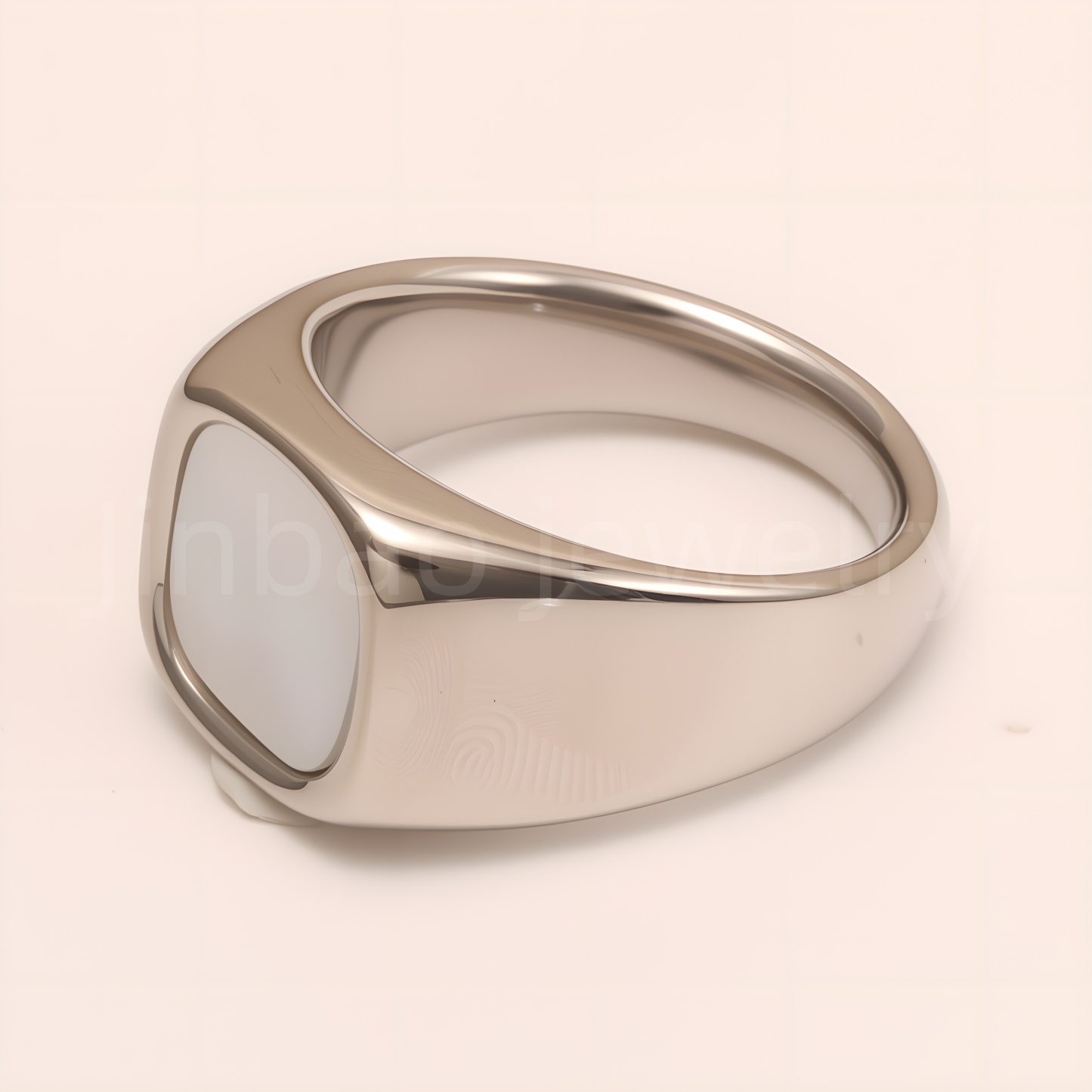 Minimalist Polished Square Stainless Steel Ring, Unisex Versatile Band | BL540-JinBaoJewerly