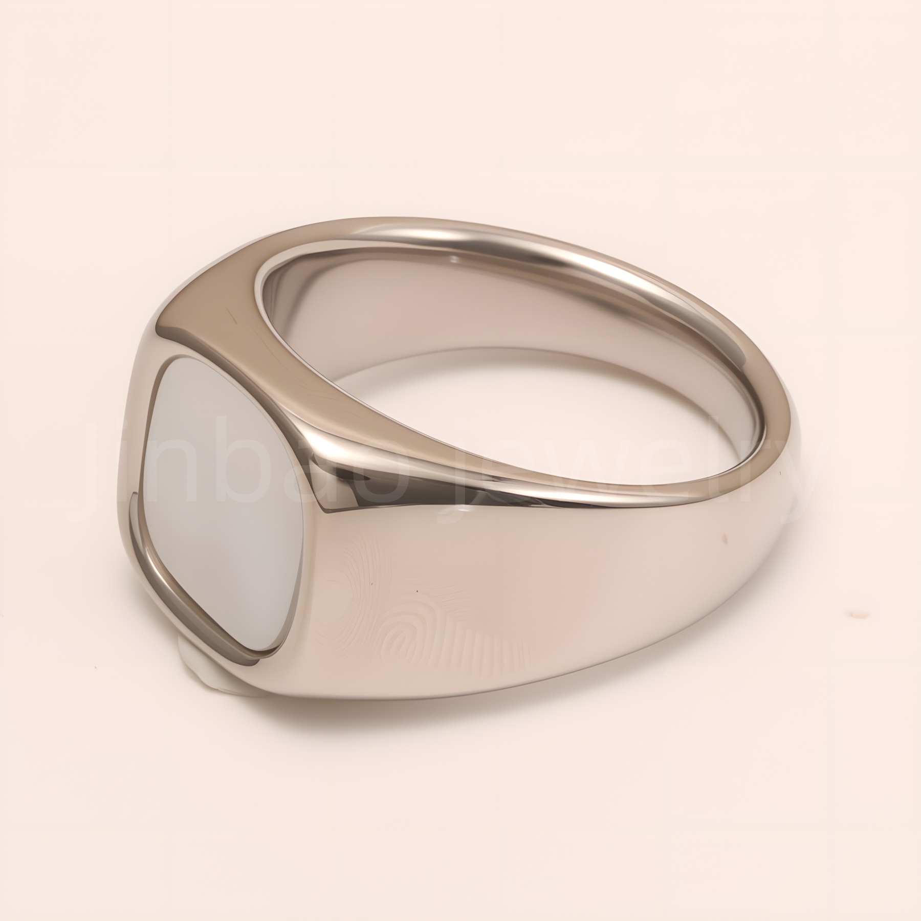Minimalist Polished Square Stainless Steel Ring, Unisex Versatile Band | BL540-JinBaoJewerly