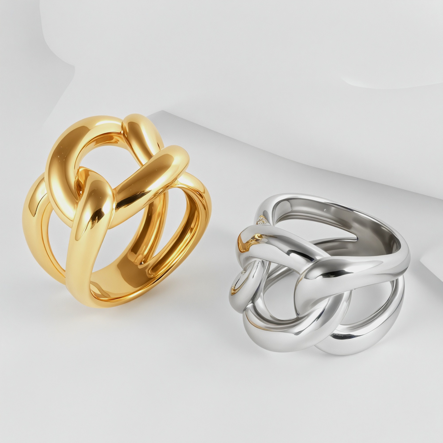 Minimalist Twisted Knot Stainless Steel Ring Vintage Style Unisex Ring | N003231-JinBaoJewerly