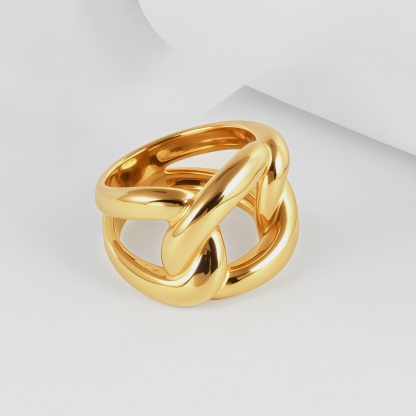 Minimalist Twisted Knot Stainless Steel Ring Vintage Style Unisex Ring | N003231-JinBaoJewerly