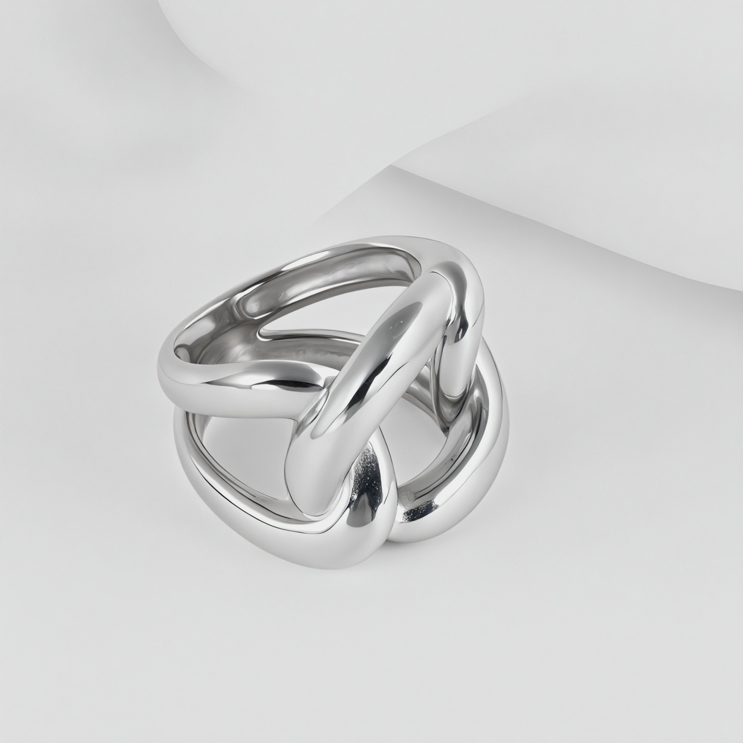 Minimalist Twisted Knot Stainless Steel Ring Vintage Style Unisex Ring | N003231-JinBaoJewerly