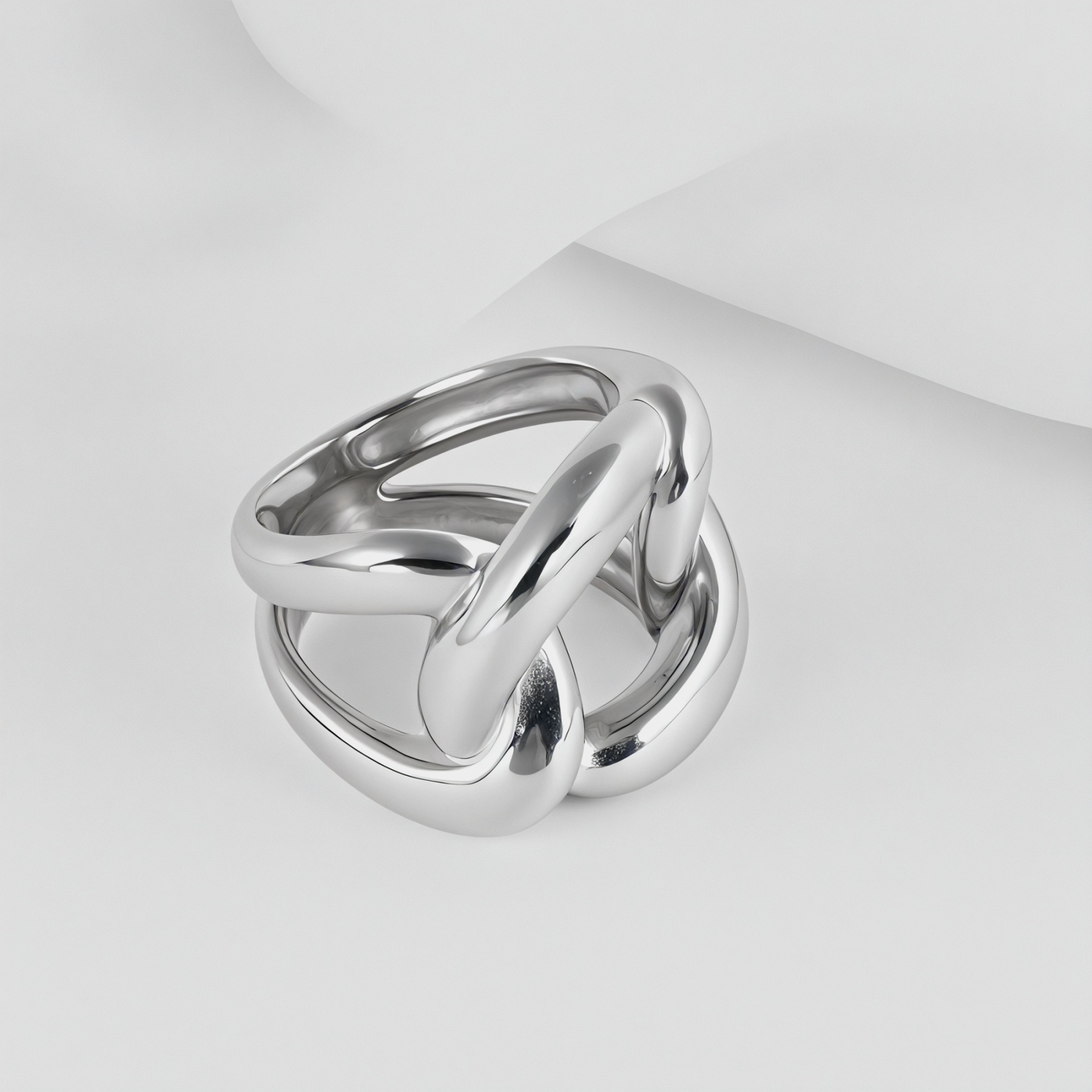 Minimalist Twisted Knot Stainless Steel Ring Vintage Style Unisex Ring | N003231-JinBaoJewerly
