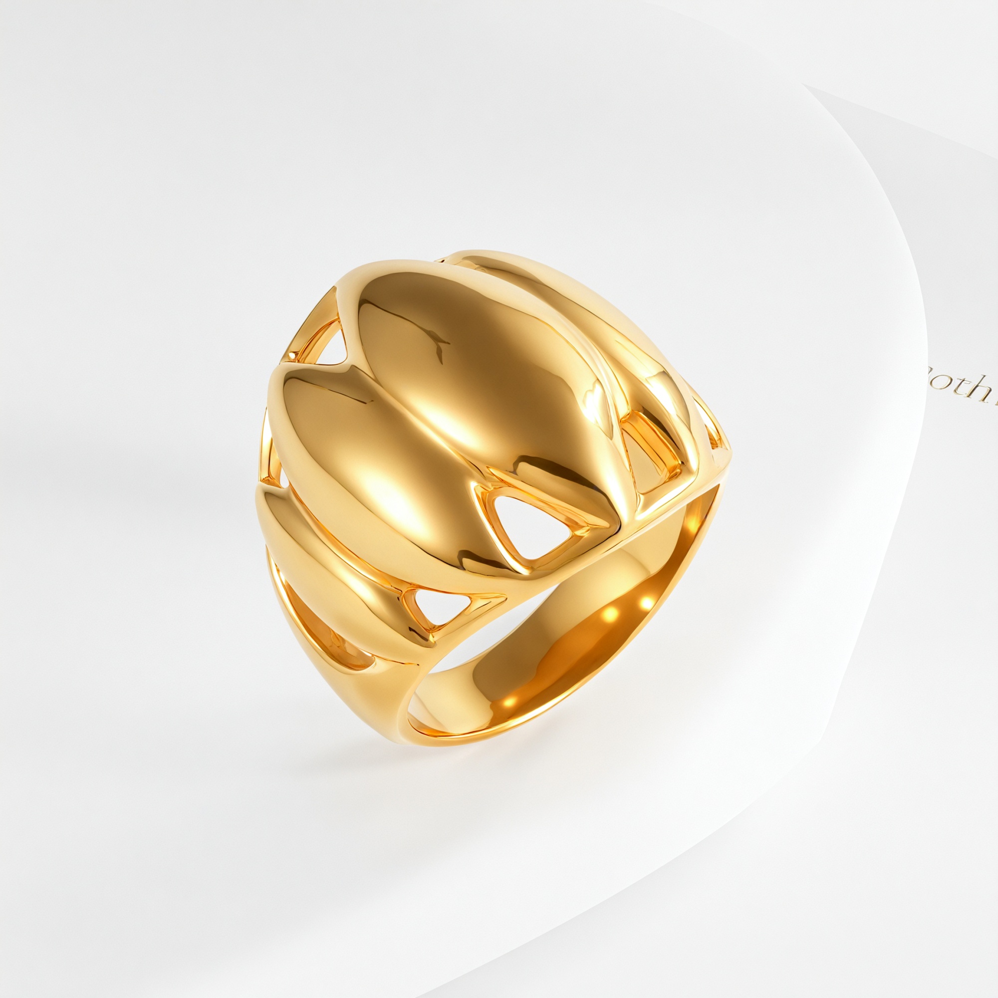 Elegant Lotus Petal Stainless Steel Ring Women's Ring | ML041-JinBaoJewerly