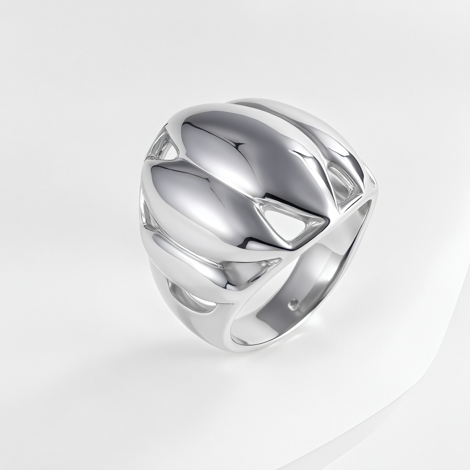 Elegant Lotus Petal Stainless Steel Ring Women's Ring | ML041-JinBaoJewerly