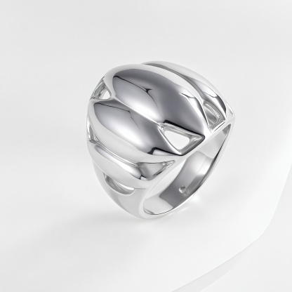 Elegant Lotus Petal Stainless Steel Ring Women's Ring | ML041-JinBaoJewerly