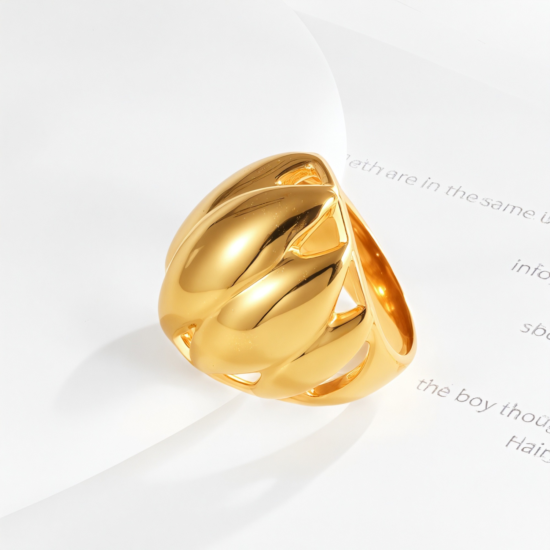 Elegant Lotus Petal Stainless Steel Ring Women's Ring | ML041-JinBaoJewerly