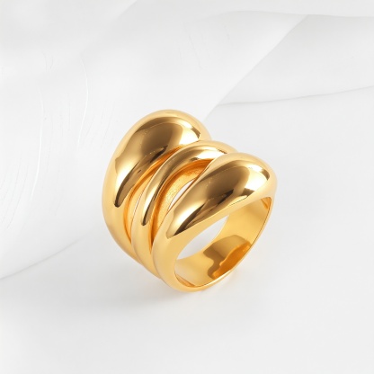 Triple Band Design Minimalist Fashion Stainless Steel Unisex Ring | G004320-JinBaoJewerly